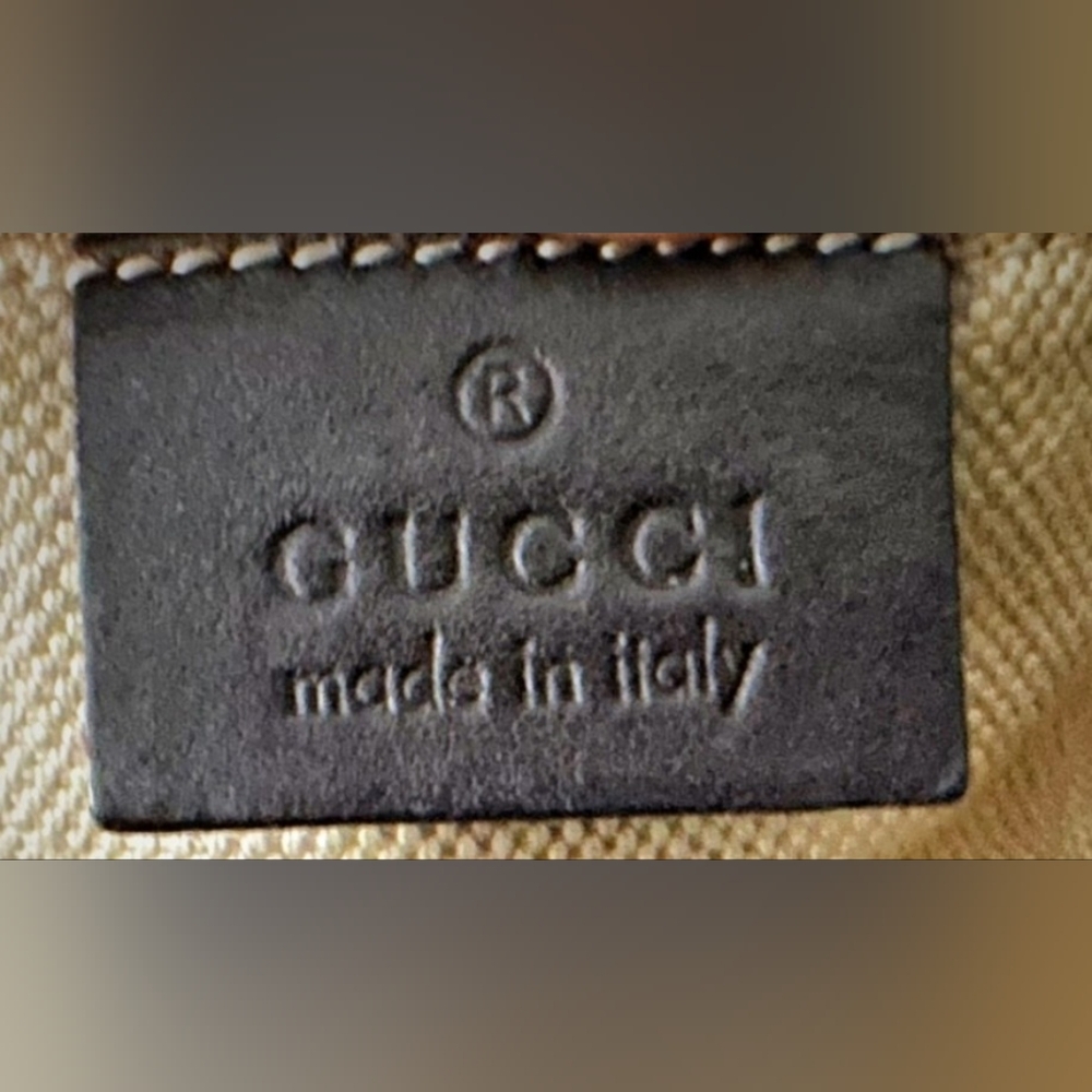 Authentic Gucci Brown Shoulder Bag with Monogram Canvas - Picture 10 of 11